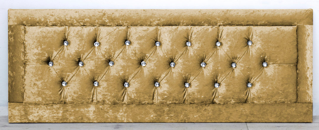 Mercer41 Tabor Upholstered Velvet Headboard Gold Single (3')