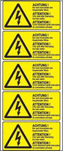 Warn-Kombischild Achtung Folie selbstklebend (B x H) 105mm x 52mm 5St.