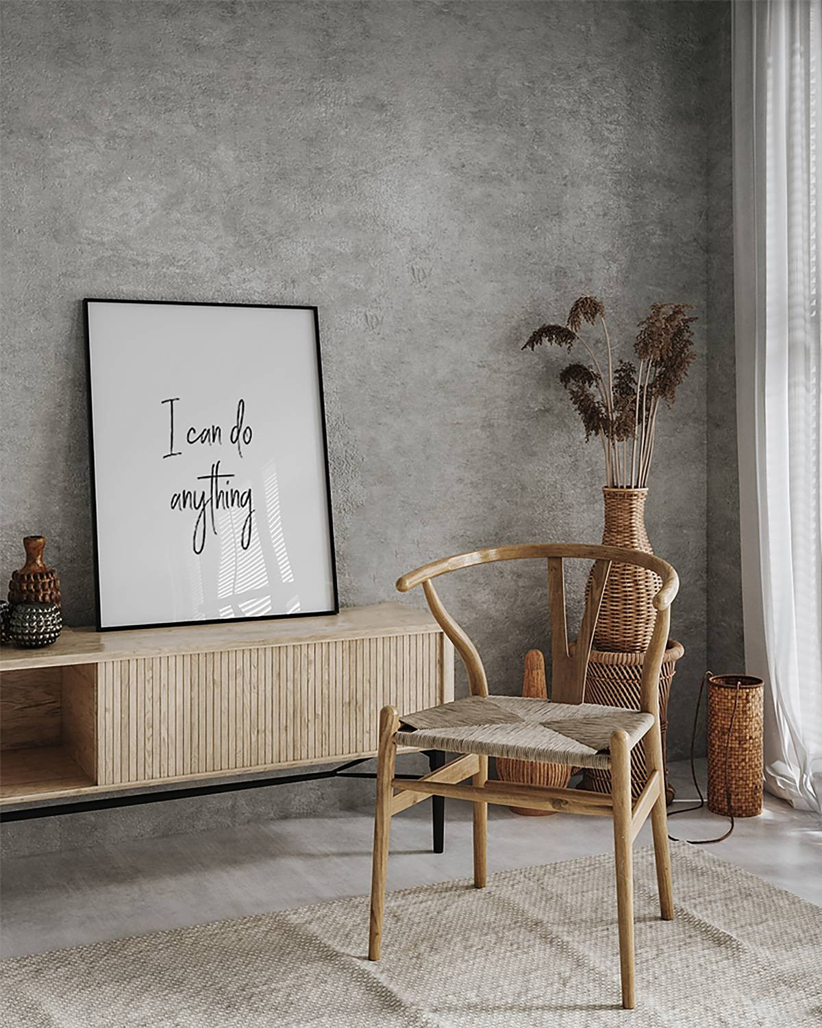 home24 Wanddecoratie I Can Do Anything, Multicolour, 52 x 62 cm