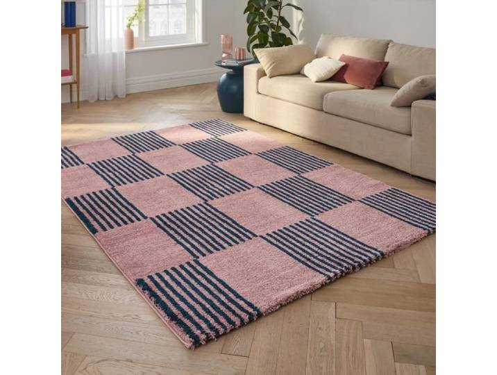 Tapis - NAZAR RUGS - GROOVY - Vintage - Bleu - 120x160 cm