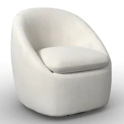 Sessel Dora Weiß Chenille drehbar