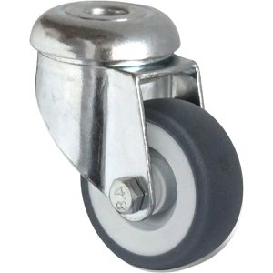 CASCOO Apparaterolle Serie P2T2, mit Rückenloch, 50mm Ø, Tragkraft 50 kg, Lenkrolle aus TPE
