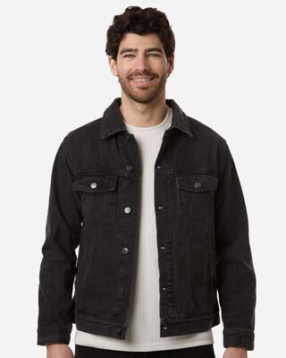 Harriton M75 Men's Cooper Denim Jacket in Washed Black size Medium