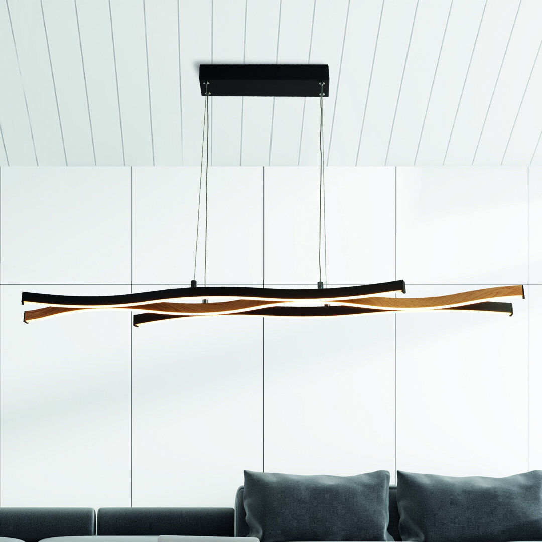 Metro 1 - Light Kitchen Island Rectangle LED Black 40cm H X 108cm W X 15cm D