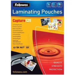 Fellowes, Laminierfolie, Laminierfolie A3, 2x125 my, matt, Packung 100 Stck (A3, 125 μm)