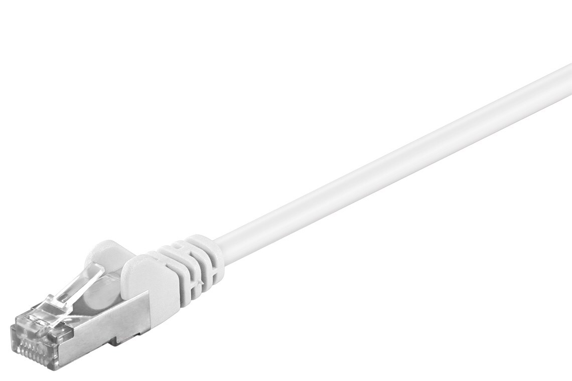60x Goobay 93498 CAT 5e Patchkabel, F/UTP, weiß, 5 m - Kupferummantelter Aluminiumleiter (CCA)