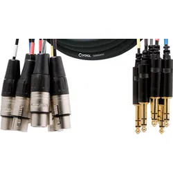 CML 8-0 FV 3 C - CORDIAL 8x XLR female 3 pol, 8x 6.3 mm Klinke stereo, 3,00m