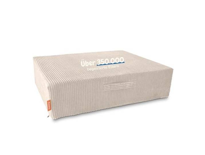 Funzy Hüpfpolster für Kinder – Hüpfmatratze mit Taschenfederkern, Sicherer & leiser Hüpfspaß, Cord-Bezug, Waschbar & Schadstofffrei, Für Motorik und Bewegung, Cord Creme Beige, 85x65x21 cm