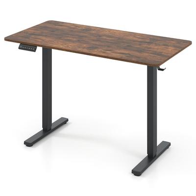 Helloshop26 - Ergonomischer elektrischer Steh-Sitz-Schreibtisch 120 x 60 x 73–118 cm höhenverstellbar 3 Speicherplätze rustikales 20_0015772