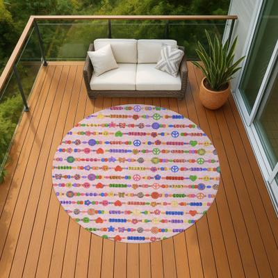 Addison Rugs Machine Washable Indoor/ Outdoor Peace Love Chantille Rug