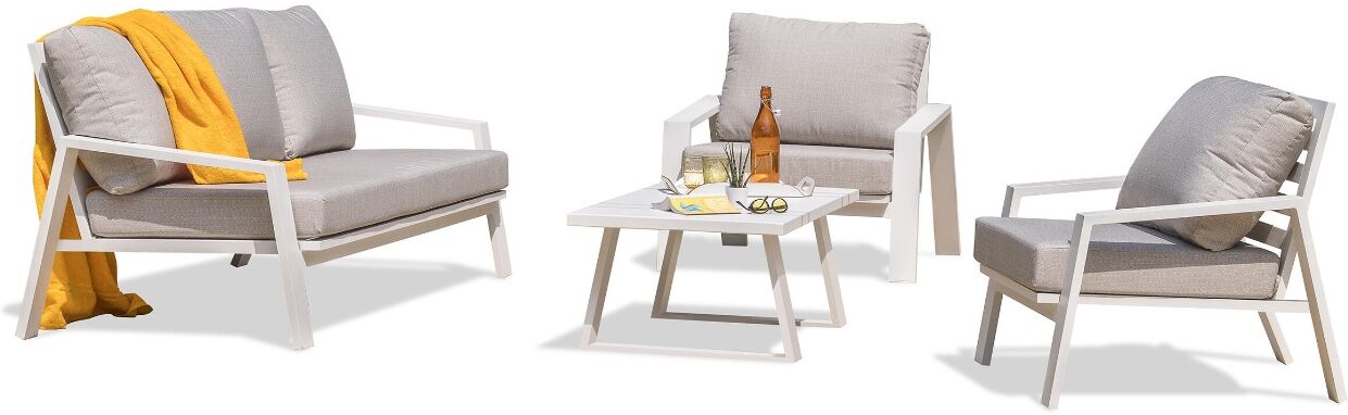 Paris Garden Salon bas de jardin IBIZA 5 places aluminium blanc DCB Garden
