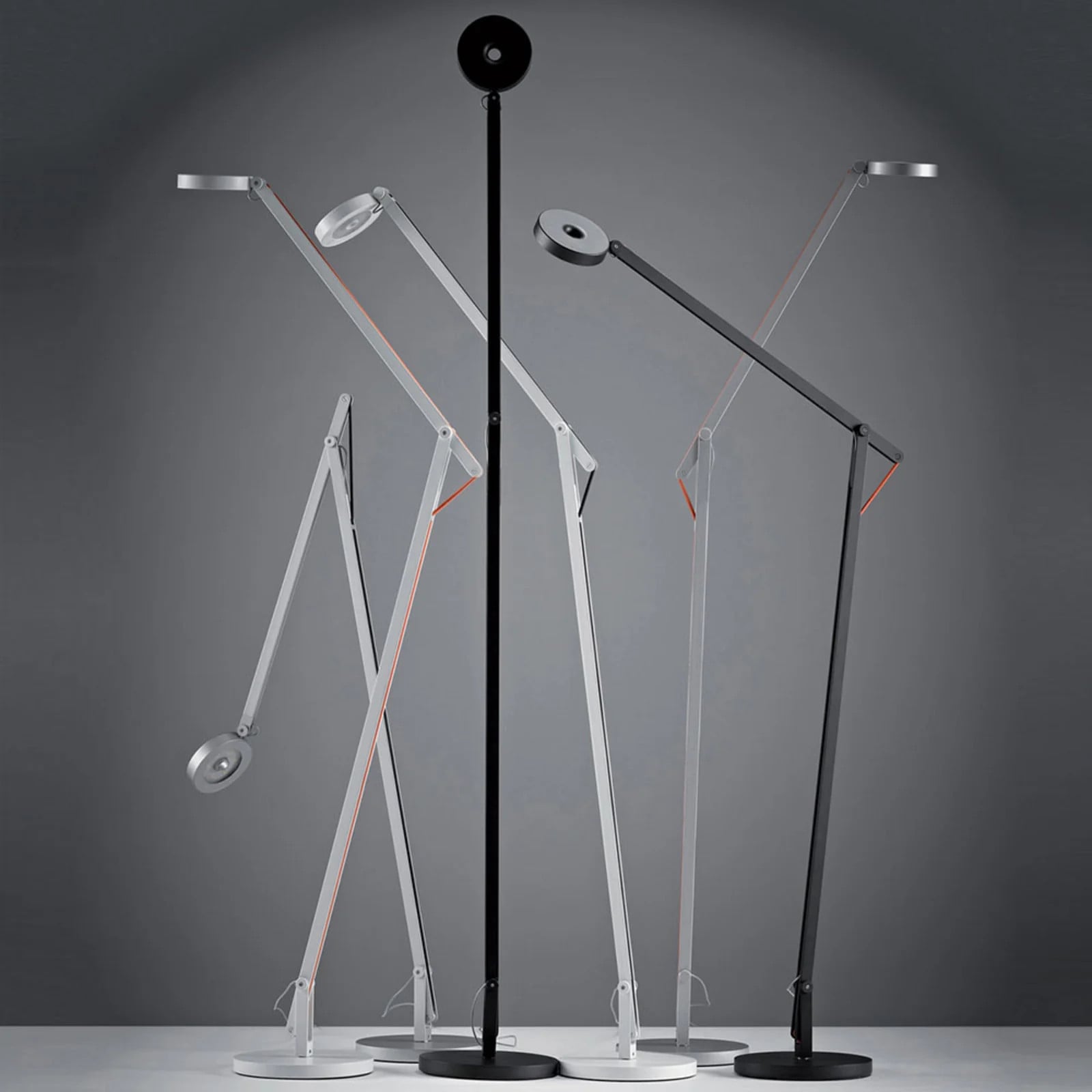 Rotaliana String F1 DTW Vloerlamp - Matt White/Orange - Metaal