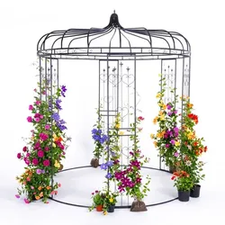 Relaxdays Rosenpavillon aus Metall Schwarz