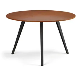 Couchtisch PRIMO ZEN, Durchmesser 120 cm, schwarzes Metallgestell, Kirschbaum