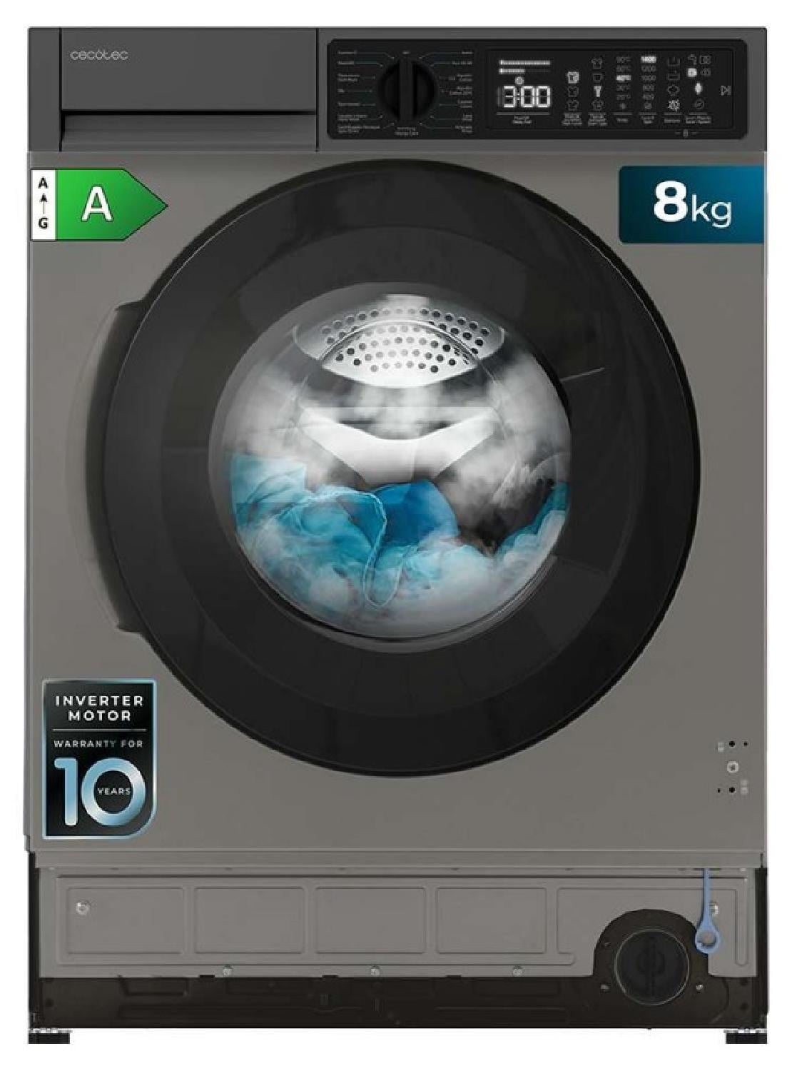 Cecotec Bolero DressCode 850 BI Inverter Wasmachine met Voorzijde Vulling, 8 kg, 1330 omwentelingen per minuut, 74 dB