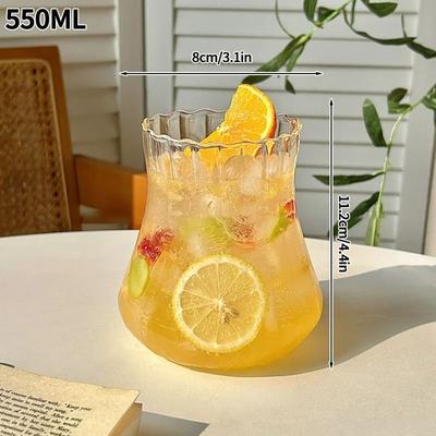 Uplifted Finds Creative Wave Shape Glass Tumbler High Performance Transparent Ripple Mug For Iced Coffee & Tea a4