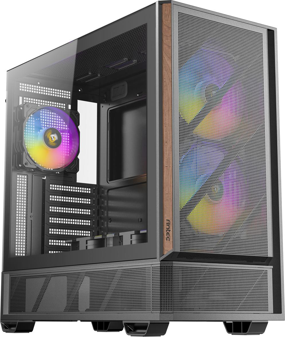 Antec Geh Mid P30 ARGB Computerbehuizing Wood ATX/M-ATX/M-ITX Zwart