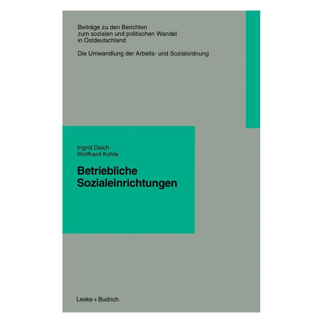 VS Betriebliche Sozialeinrichtungen (Deutsch, Softcover, Ingrid Deich) (55538449)