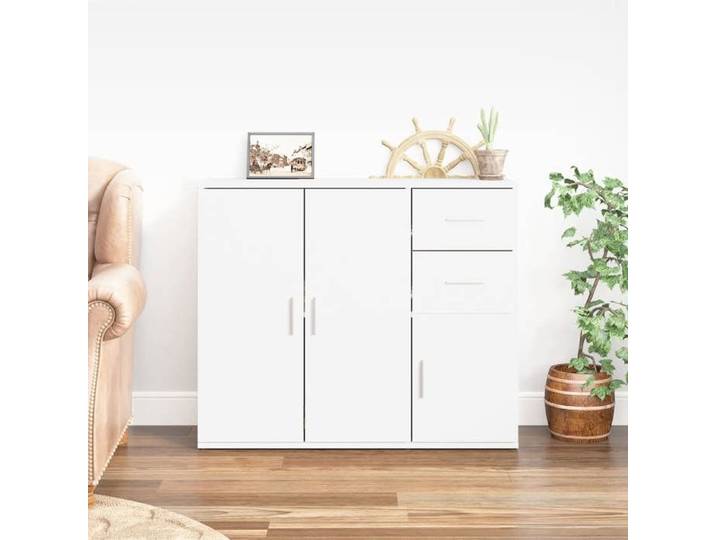 BEST Buffet de rangement enfilade - Buffet Blanc 91x29 5x75 cm Bois d'ingénierie fr1433