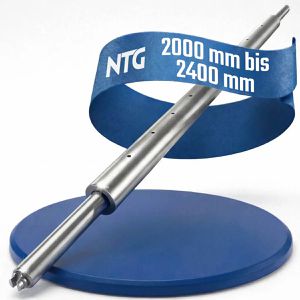 NTG Rundsperrbalken LS8504 Aluminium, gefedert mit Kombizapfen, für Airline-, Stäbchen- und Kombizurrschienen, 200 - 240 cm