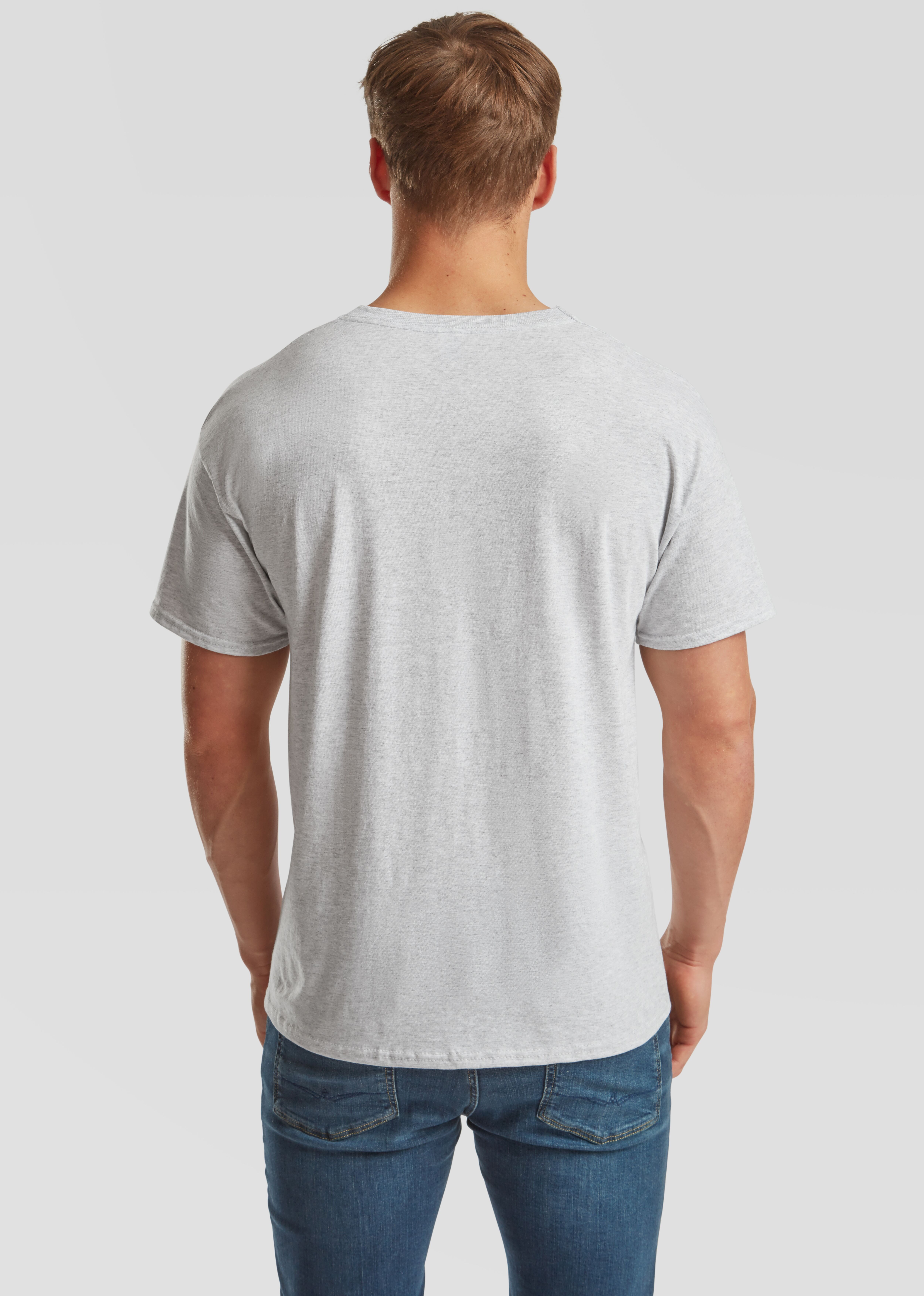 T-Shirt FRUIT OF THE LOOM "sechs Stück in unterschiedlicher Farbkomination", Herren, Gr. 3XL, erdgrau, Single Jersey, Obermaterial: 100% Baumwolle, unifarben, Basic, schmal normal, Rundhals, Shirts T-Shirt, mit Rundhalsausschnitt erdgrau 3XL