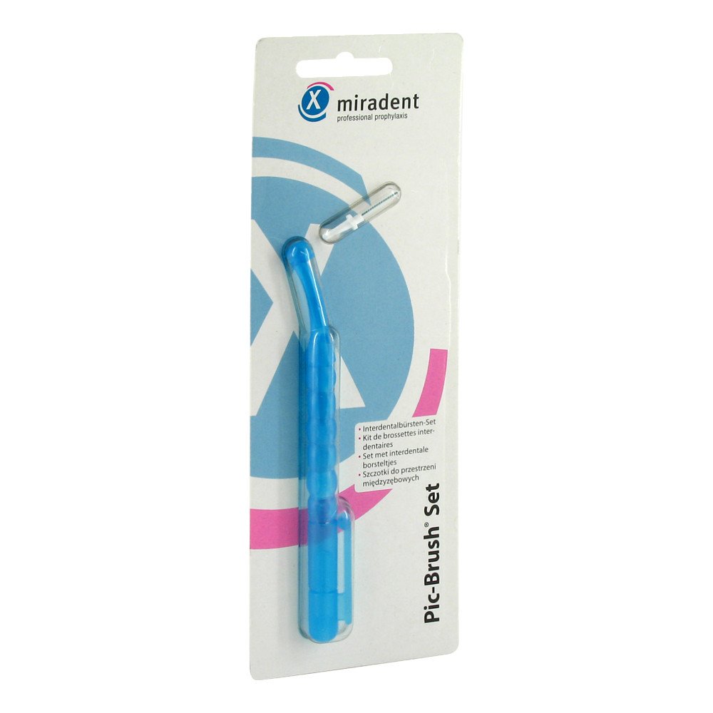 Hager Pharma GmbH Miradent Interdentalbürsten Pic-Brush Set blau transparent 02171935