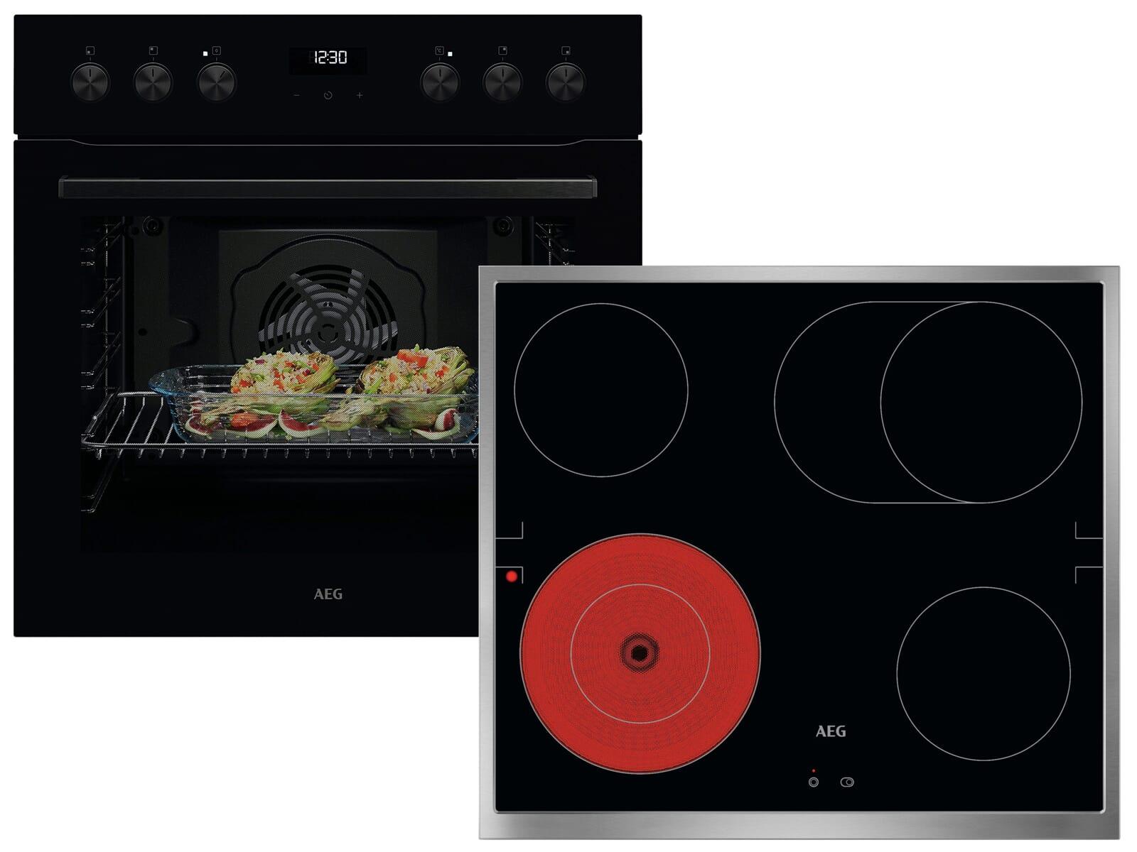 AEG AH32B1 Set Einbauherd OU5AE20SK + Glaskeramikkochfeld TA64RA06XB