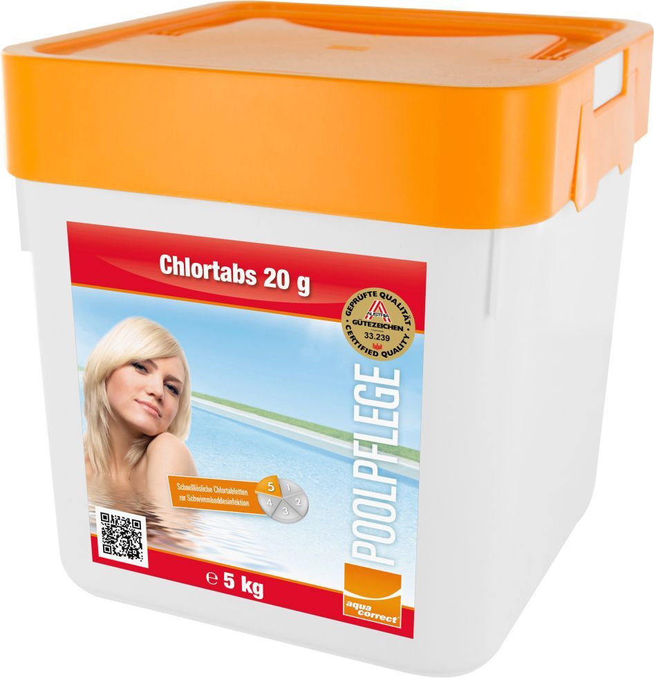 Steinbach Poolpflege Chlortabs 5 kg, 250x 20g Tabletten, Chlorprodukt