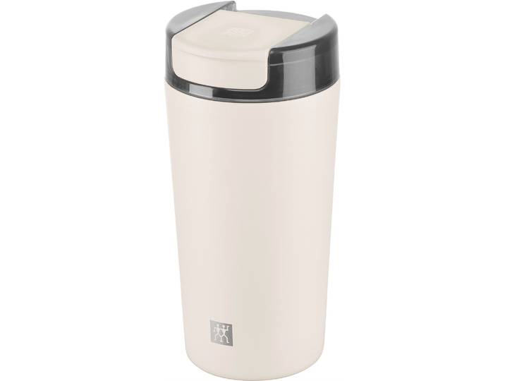 Thermobecher ZWILLING Thermo Plus , beige (cream), B:8,5cm H:17,5cm, Edelstahl, Trinkgefäße, Thermobecher, Edelstahl, Doppelwandig, To-Go, Auslaufsicher