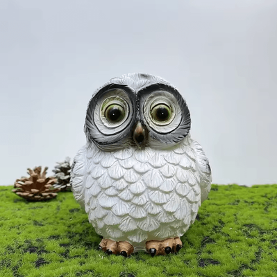 Inspire Curations Solar Owl Garden Light Waterproof LED Outdoor Landscape Statue For Yard, Patio & Lawn Decor white