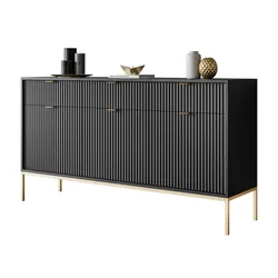SIDEBOARDS CORTADO GOLD KSZ154 MIT SCHUBLADEN 154 CM SCHWARZ