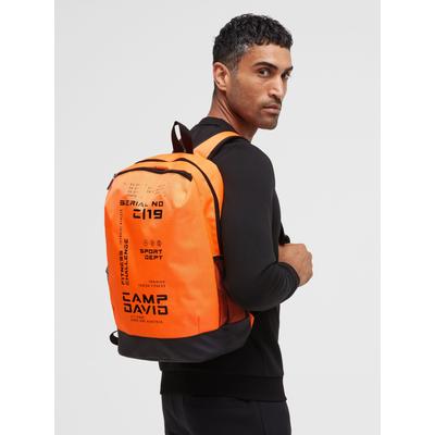 Cityrucksack CAMP DAVID, Herren, orange (neon fire), Kunstfaser, Rucksäcke Cityrucksack