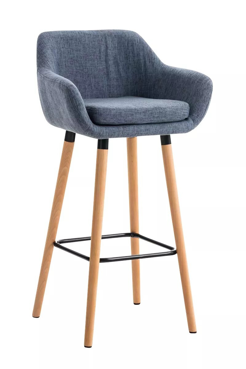 And OutdoorMatch Luxe barkruk Thelma Grijs - Ergonomische barkruk met rugleuning, armleuningen en voetsteun - Set van 1