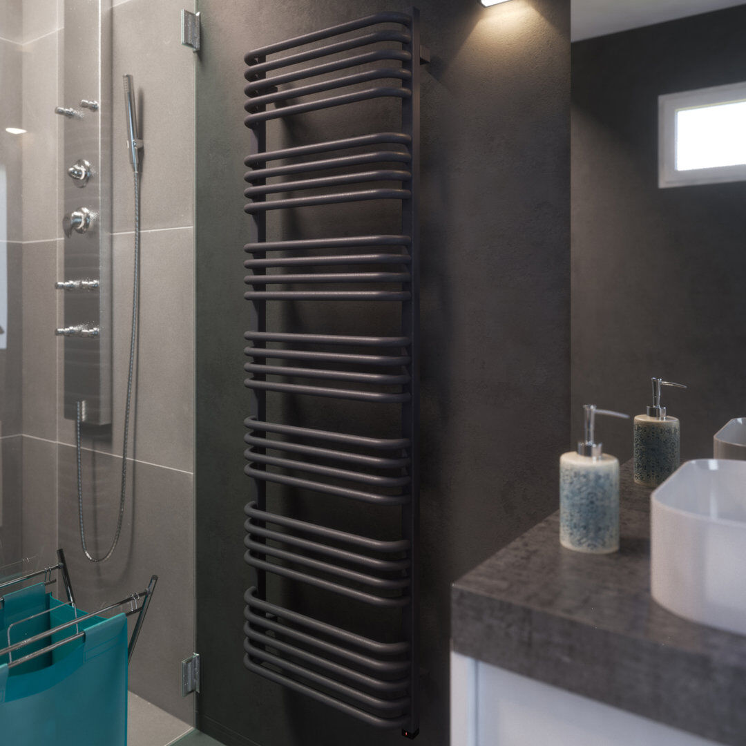 Terma Alex One Electric Towel Rail Grey 1580cm H x 50cm W x 132cm D