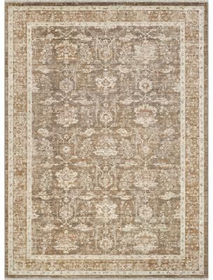 Abani Rugs Alara ALA100A Traditional Brown Distressed Floral Area Rug