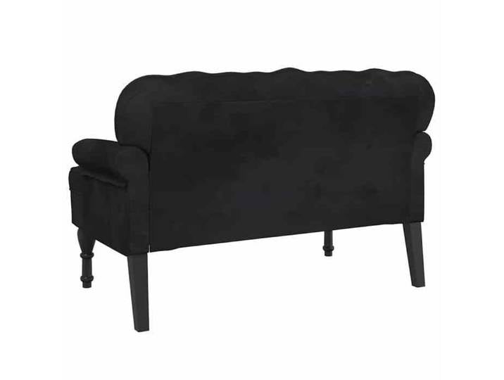 Elégant Banc de bout de lit Noir - Banc avec dossier Noir 119 5x64 5x75cm Velours PRO9273778579336