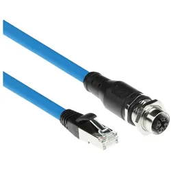 ACT Industrial 5.00 meters Sensor cable M12X 8-pin female chassis to RJ45, Superflex SF/UTP TPE cable (SF/UTP, CAT6a, 5 m), Netzwerkkabel
