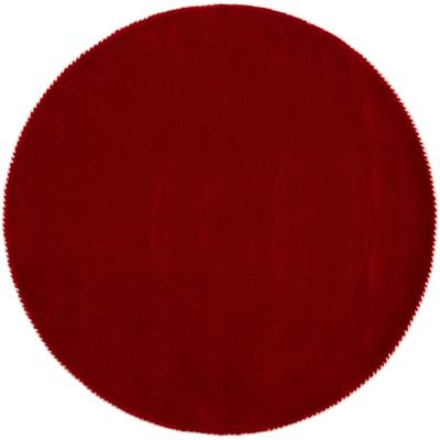 Wollteppich CARPETFINE "Gabbeh Lola Uni", rot, H:14mm Ø:120cm, Wolle, Teppiche, mit natürlichem Pflanzenmaterial von Hand gewebt, auch in Rund
