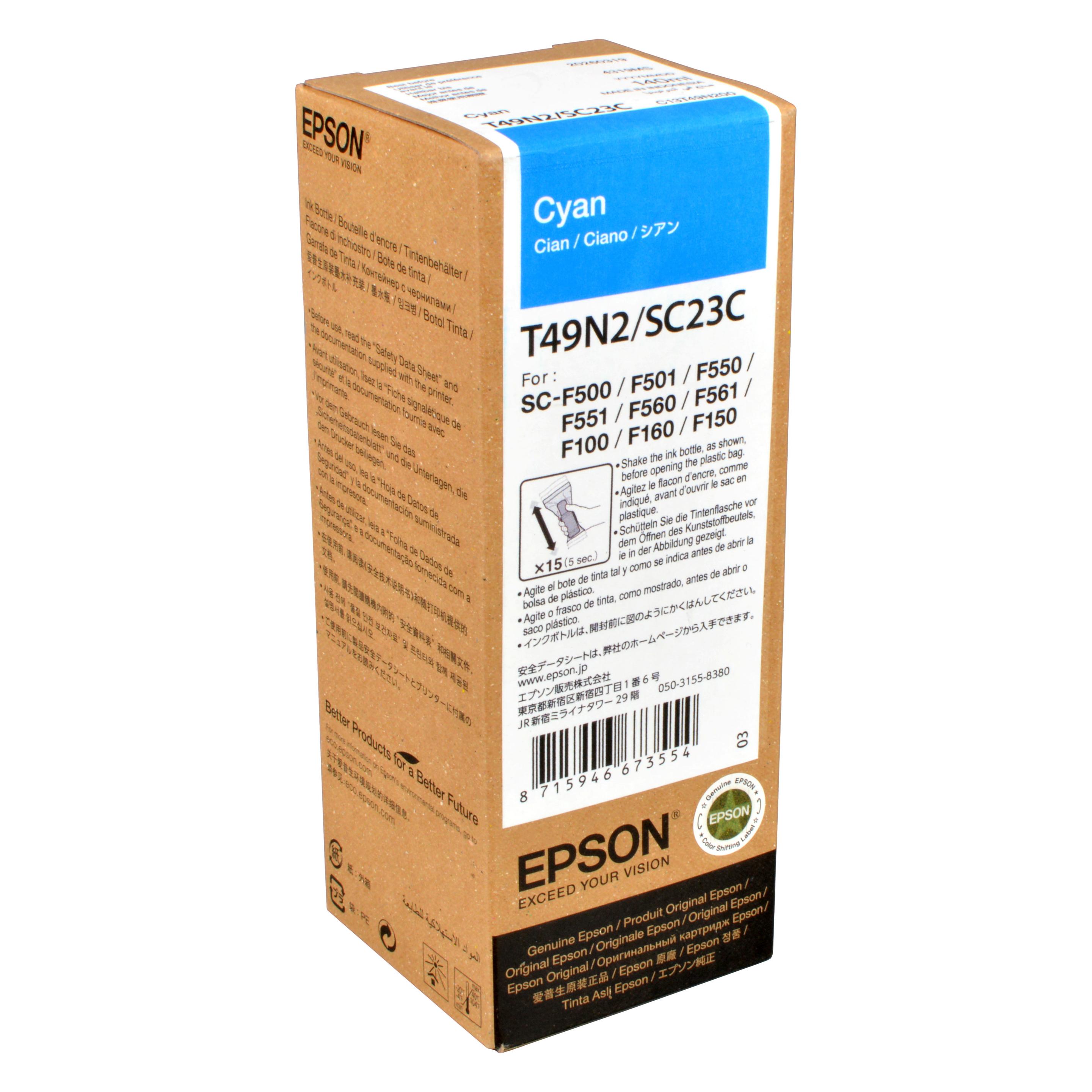 Epson 140 ml - Cyan - Original - Nachfülltinte (C) (C13T49N200)