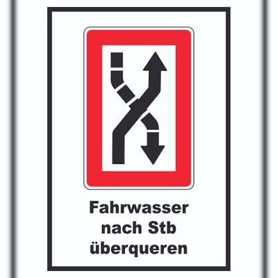 HB-Druck Fahrwasser nach Steuerbord zu überqueren Symbol und Text A1 (594x841mm)