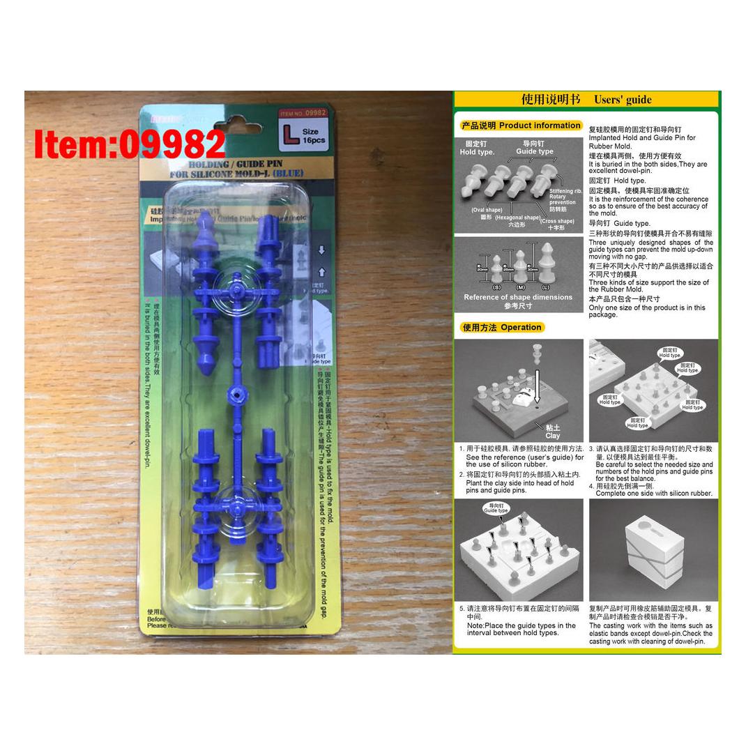 Master Tools Holding/Guide pin for silicone mould-L (Blue) (09982)