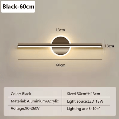 Inspire Picks Modern LED Mirror Wall Light 40 60cm Bathroom Vanity Lamp In Black & Gold gold 40cm warm White
