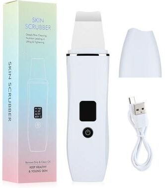 Uplift Essentials Ultrasonic Skin Scrubber Blackhead Remover And Deep Face Cleaning Tool white
