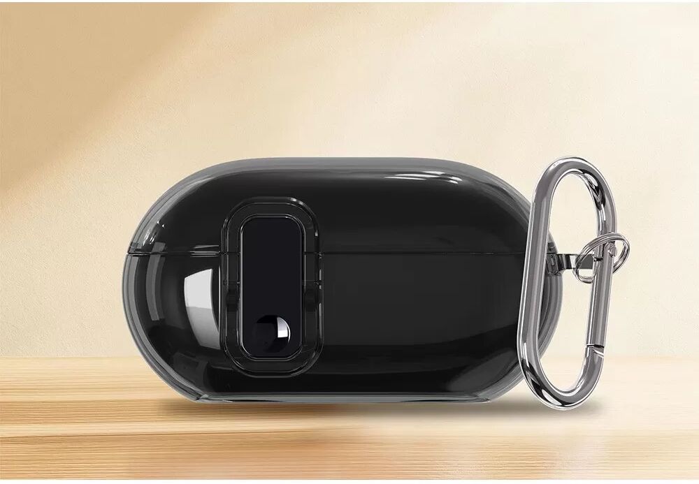 INF TPU Schutzhülle kompatibel mit Beats Solo Buds - Transparente Softshell mit galvanisierter Taste Transparent+Schwarz