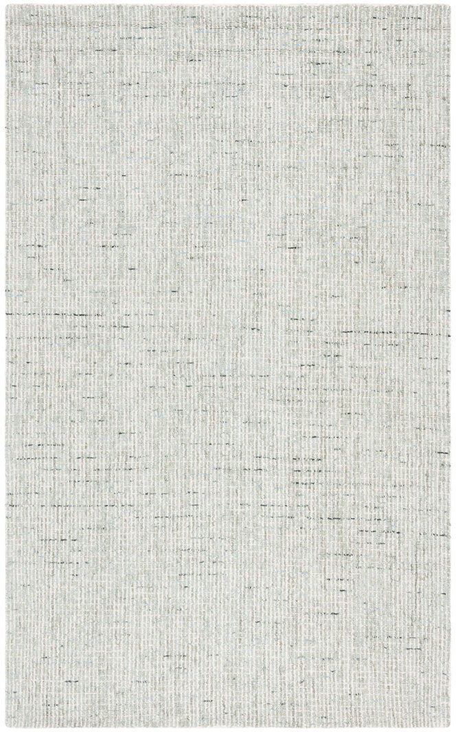 Bloomsbury Market Alfredine Wool Hand Tufted Area Rug Sage / Ivory Rectangle 91 X 152