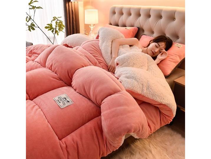 Noyau de couette chaud épais pour la maison, Double face en velours et laine d'agneau, couverture d'automne et d'hiver pour dortoir, noyau en velours Double face chaud