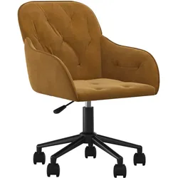 Helloshop26 - Brauner Samt-Drehsessel für Büro/Arbeitszimmer 02_0024147