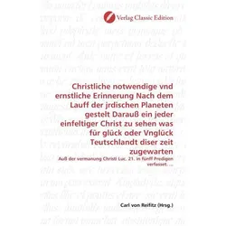Christliche notwendige vnd ernstliche Erinnerung Nach dem Lauff der jrdischen Planeten gestelt Darau, Fachbücher