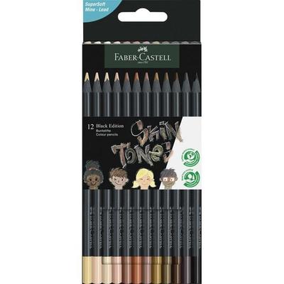 Faber-Castell Buntstifte Black Edition, Skin Tones, 12er Set
