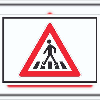 HB-Druck Schild Achtung Fußgängerüberweg Symbol A5 (148x210mm)